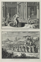 KG 11922
<br/>
Oost-Indië: De Pagode Kamaetsma & de Witsnou processie.
<br/>
<em>Picart, Bernard (1673-1733)</em>